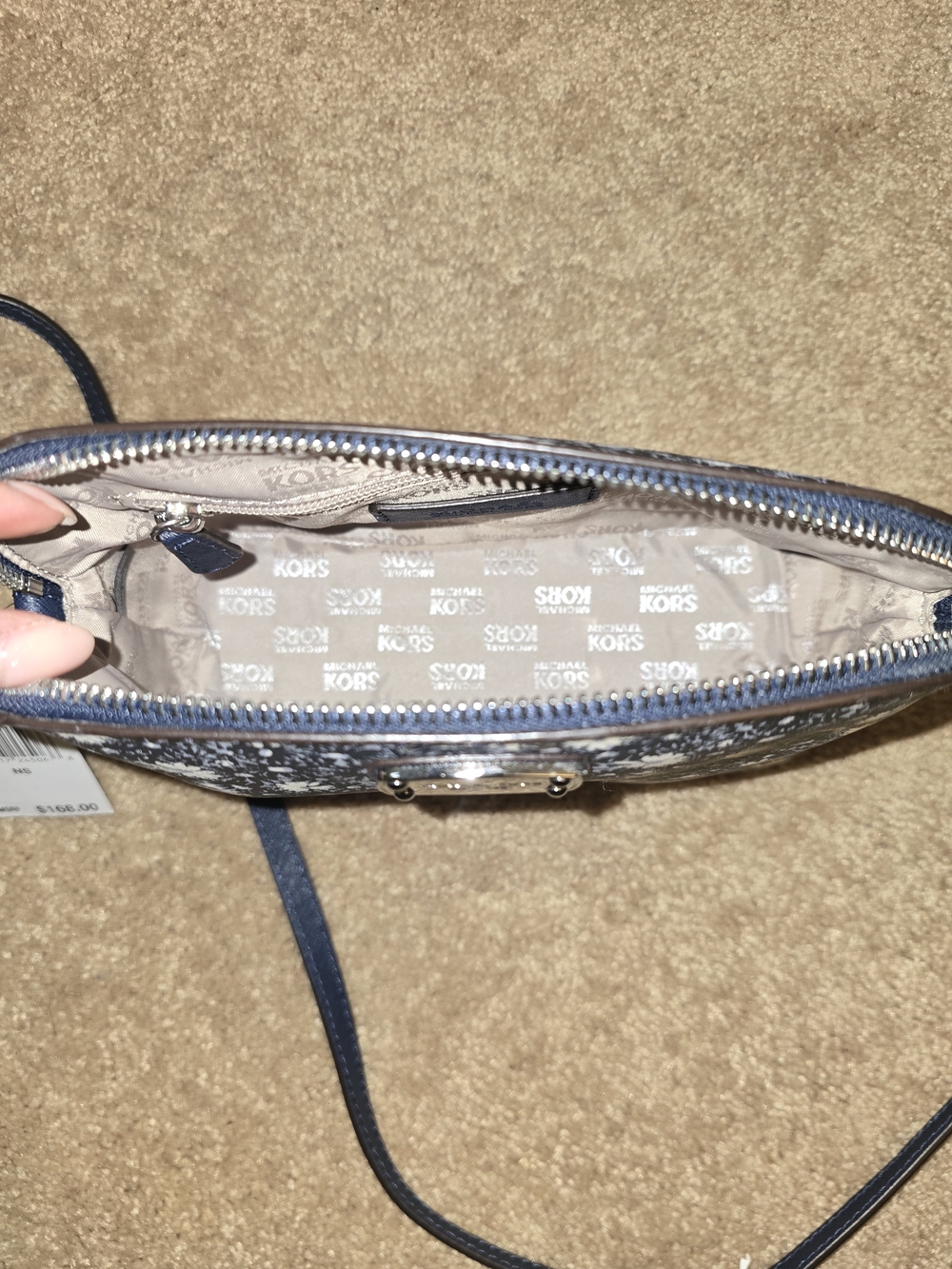 Michael Kors Navy Floral Crossbody Bag - Picture 3 of 3
